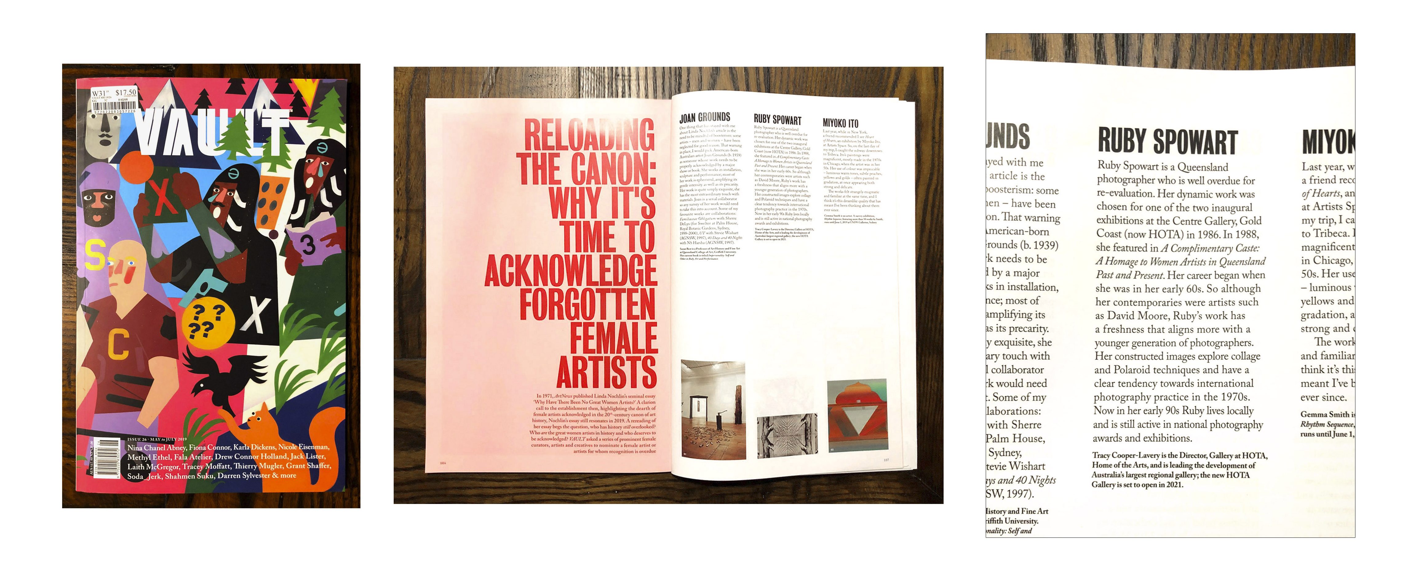 HOTA Gallery Director Tracy Lavery-Cooper's mention in VAULT Magazine